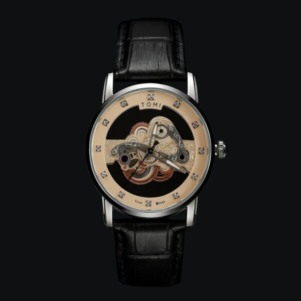 TOMI Mechanical Skeleton Watch – Premium Dual Strap