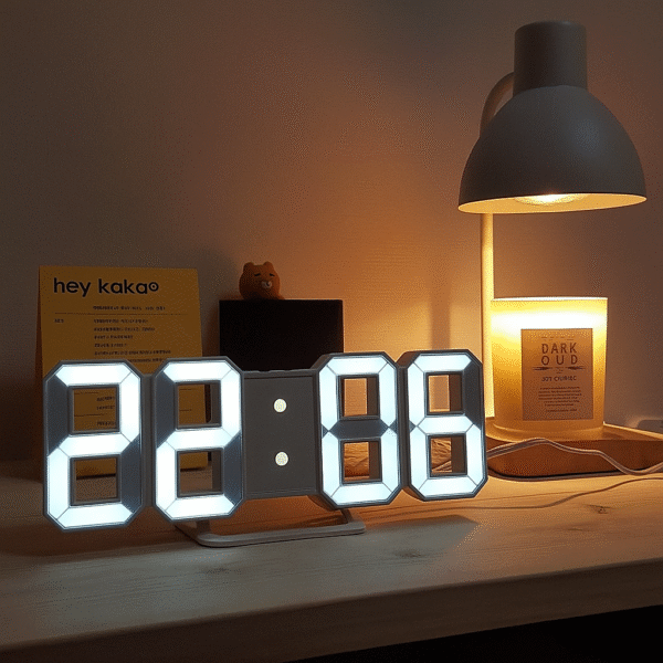 Modern 3D LED Digital Clock with Alarm & Temperature Display | Sleek Wall or Desk Design, Adjustable Brightness,
